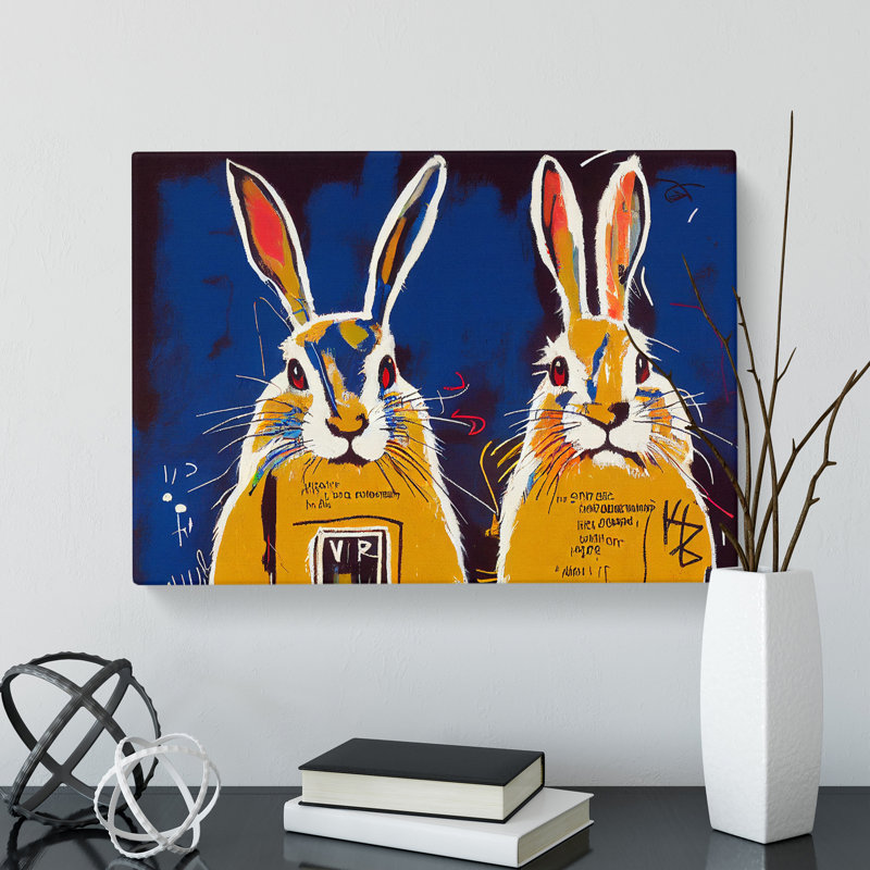 Graffiti Hares Abstract - Wrapped Canvas, 35cm H x 50cm W x 3cm D