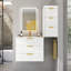 Ensemble de meuble-lavabo mural moderne avec évier en céramique-501967032