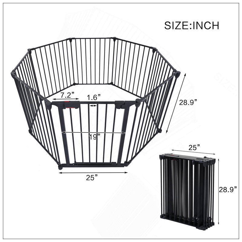 Barrière de sécurité réglable de 200 pouces avec 8 panneaux, multifonctionnelle pour les aires de jeux, les portes et les zones interdites