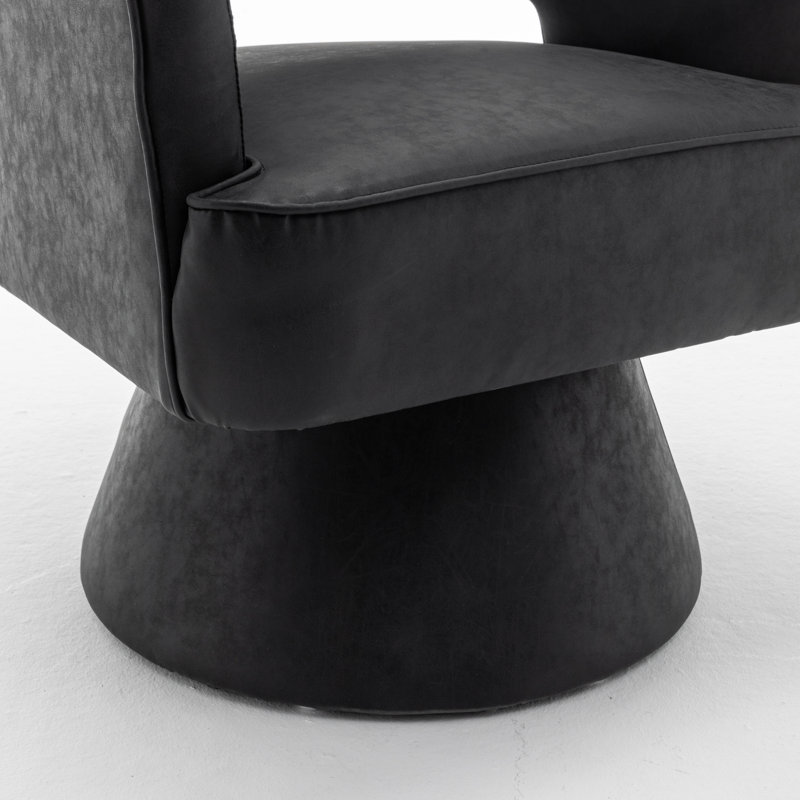 Fauteuil demi-tonneau pivotant de 28 po Kenzlee, Polyester gris