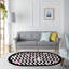 Tapis à chevrons en polyester tissé à plat Tracey noir / blanc / rose-347464173