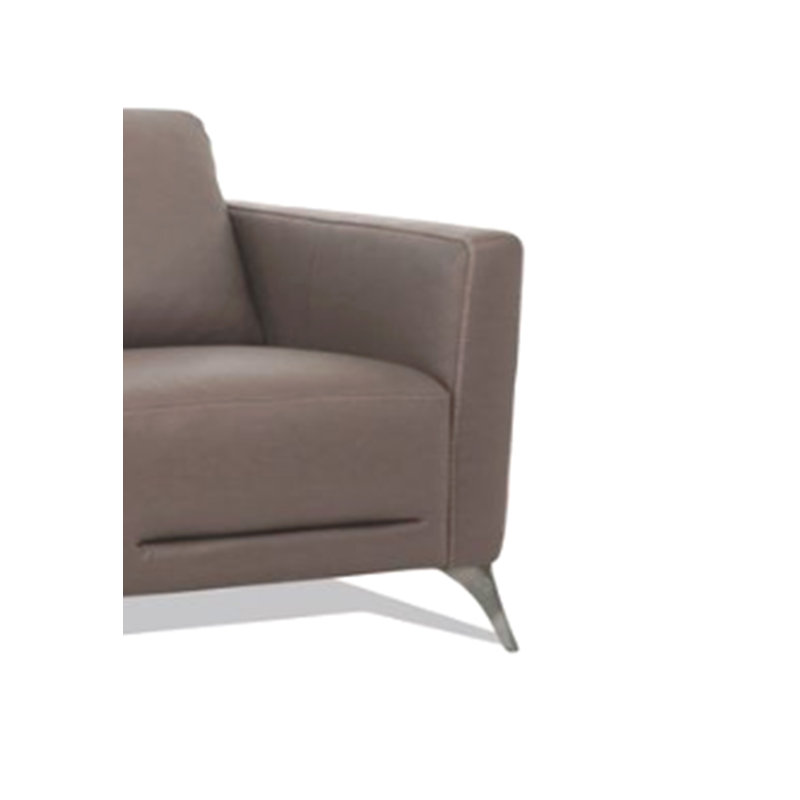 Causeuse en cuir taupe de Malaga (assemblée), Brun
