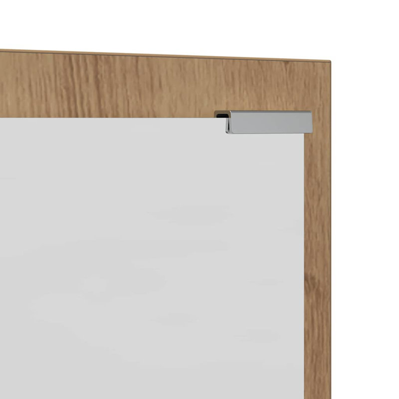 Wall-Mounted Coat Rack With Mirror 100 X 10 X 100 Cm, Artisan Oak