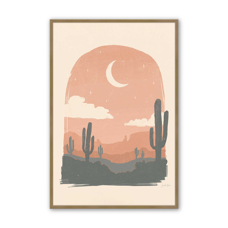 «Desert Moon Serenade», H 17,25 po x l 13,25 po, Cadre doré brossé
