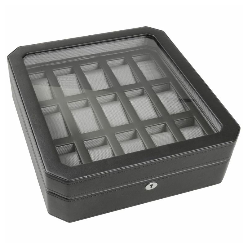 Boîte à montre 15 pièces, H 4 po x l 12,5 po x P 13,75 po