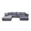 4 Seat Grey Cloud - Style Modular Sectional With 2 And Oversized Chaise For Living Room, American Design, Foam Filler, Medium Firm Plushness, Us , Stain Machine Washable Covers, Velvet Main Material,