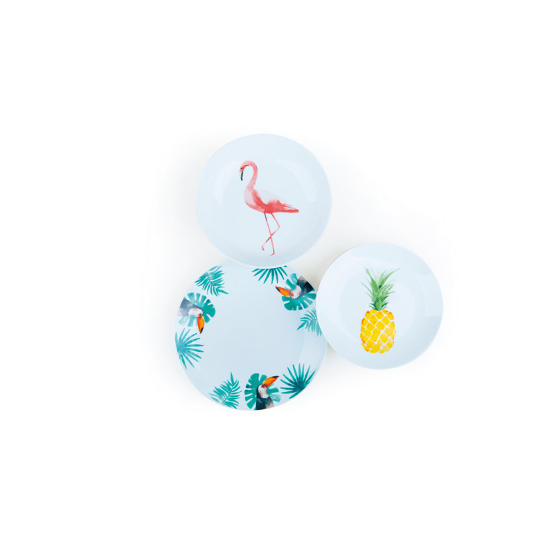 Tropical 18 Piece Porcelain Dinnerware Set - Service for 6