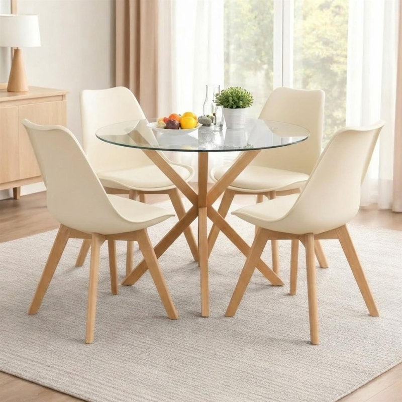 Periheli 4 - Person Dining Set, Cream
