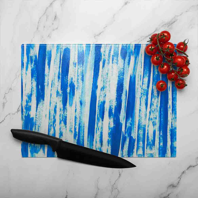 Paint Strokes Glass Chopping Board, 28cm L x 20cm W
