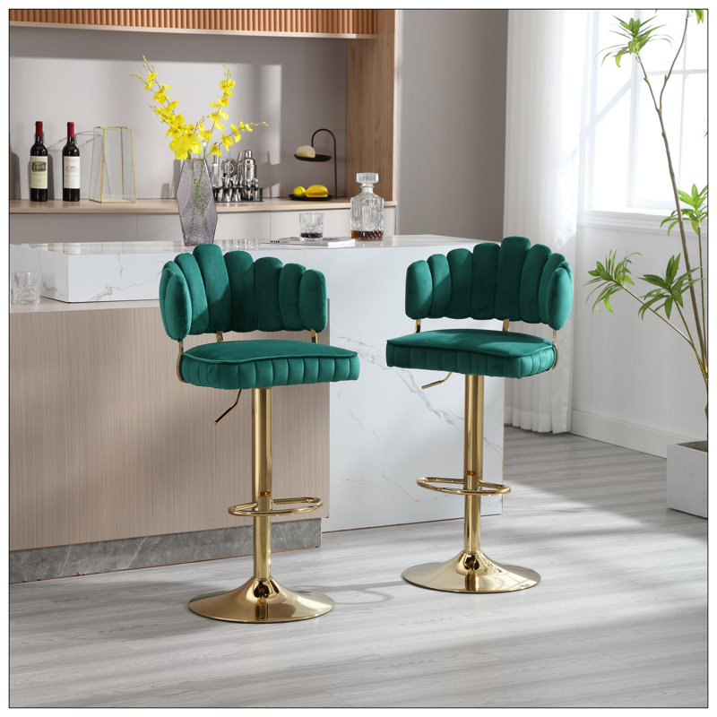 Ensemble de 2 tabourets de bar pivotants réglables à hauteur de comptoir avec repose-pieds pour la cuisine et la salle à manger