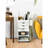 Wooden Utility Rolling Craft Storage Cart With Lockable Casters