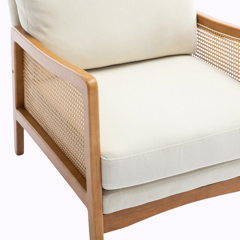 Fauteuil Breit, Velours beige