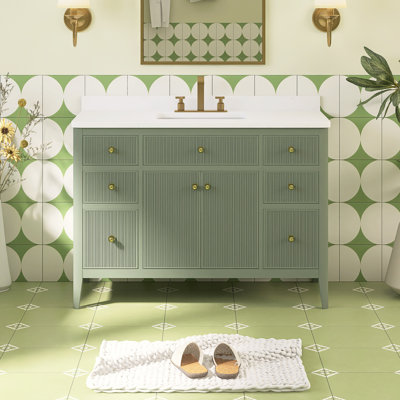 Meuble-lavabo simple 48 po avec plateau en marbre