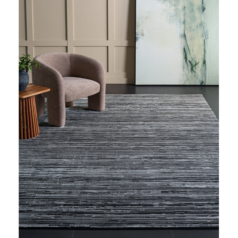 Tapis noir / gris Mila 290, Rectangle 7 pi x 10 pi