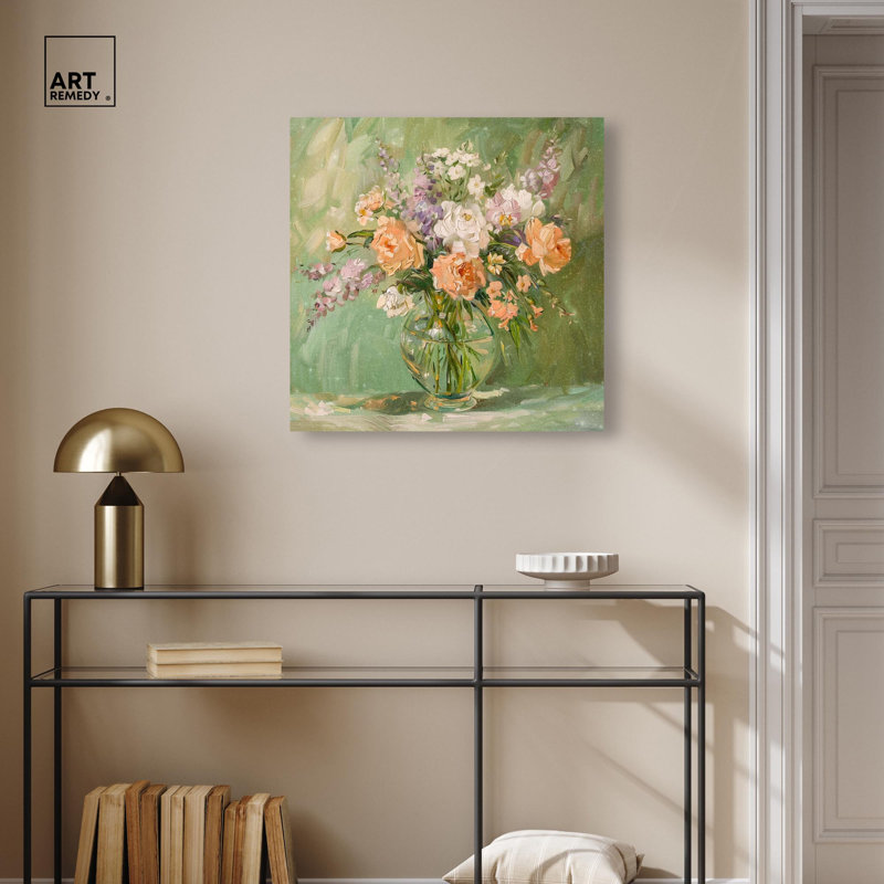 Vase et toile de verdure, décoration de cowboy tendance , H 24 po x l 24 po, Toile tendue