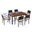 Ensemble repas d'extérieur en osier pour 6 personnes avec plateau en bois d'acacia Opulence