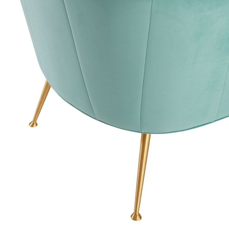 Fauteuil Modway Veronica, Velours vert menthe
