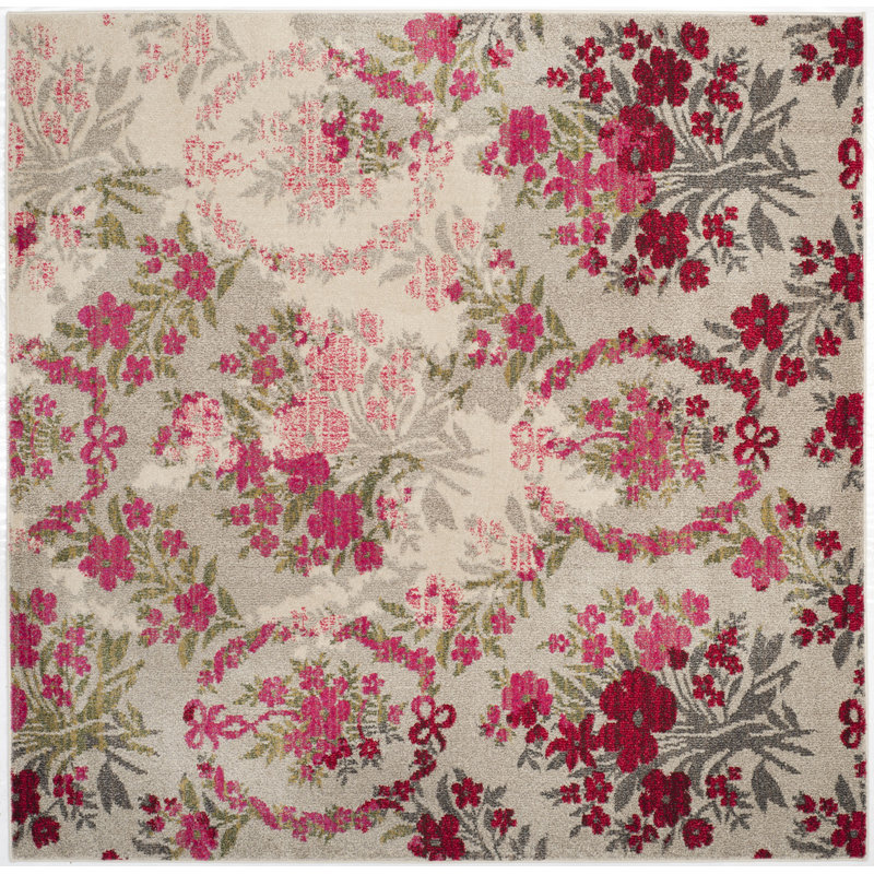 Wulfsohn Performance Floral Rug, Square 6'7"