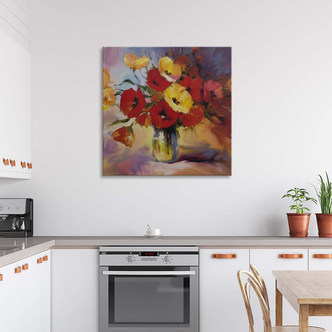 Leinwandbild Bouquet Of Poppies In A Vase 16030