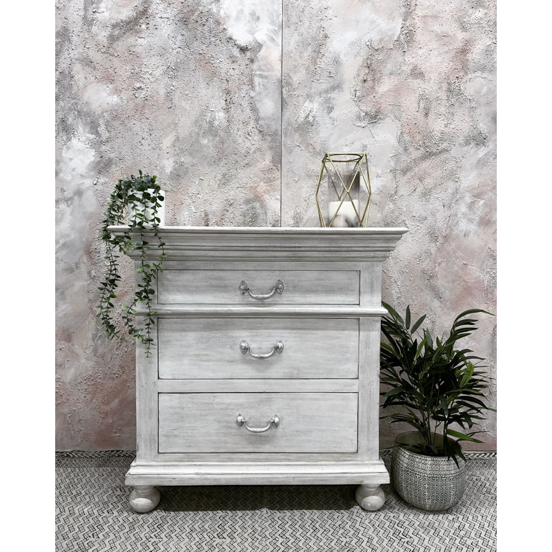 Greeson Solid Wood 80cm W 3 - Drawer Chest of Drawers