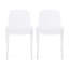  Chaises d'extérieur modernes en plastique avec dossier perforé, ensemble de 2 chaises de patio légères, blanc