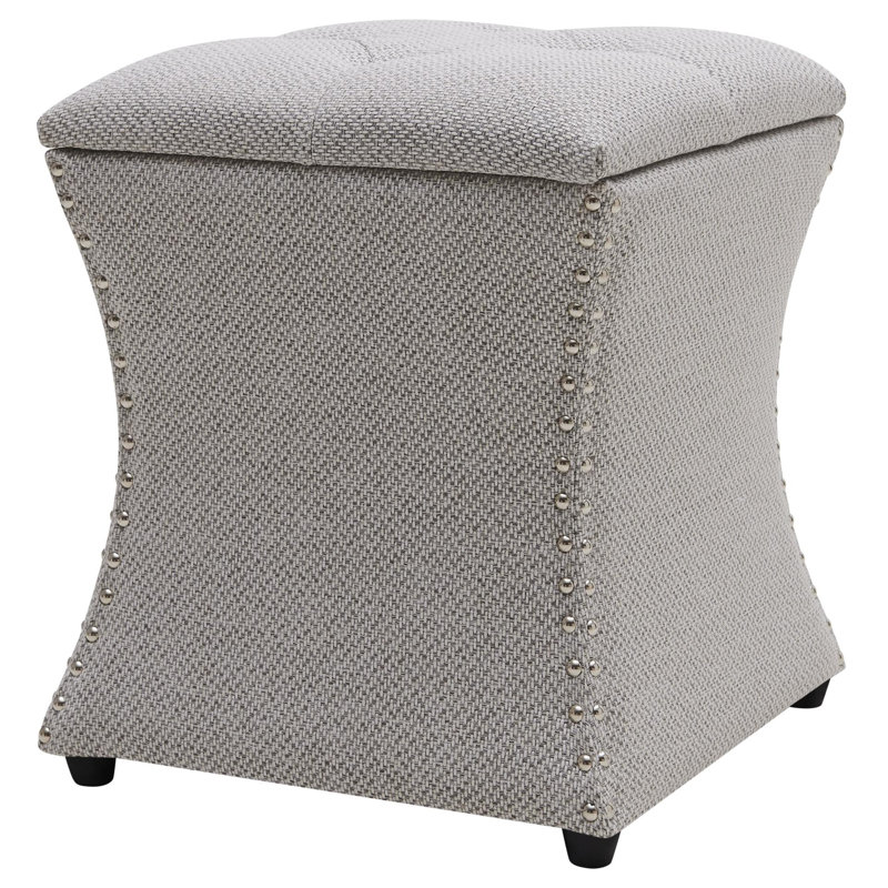 Arkadelphia Upholstered Ottoman, Gray