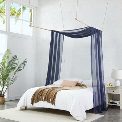 Polyester Ties Bed Canopy Curtains