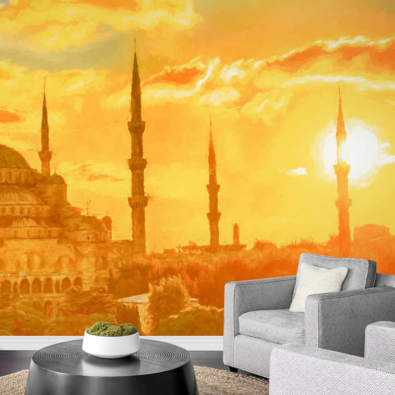 Hagia Sophia, coucher de soleil, paysage urbain, paysage urbain, Turquie, Turquie, L 100 po x l 144 po