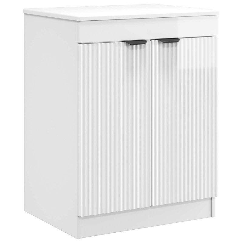 54 mm Single Double Bathroom Vanity Base, High Gloss White
