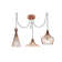 Adjustable Height Metal Body 3 Lights Chandelier