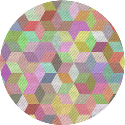 Tapis décoratif vert géométrique roepke