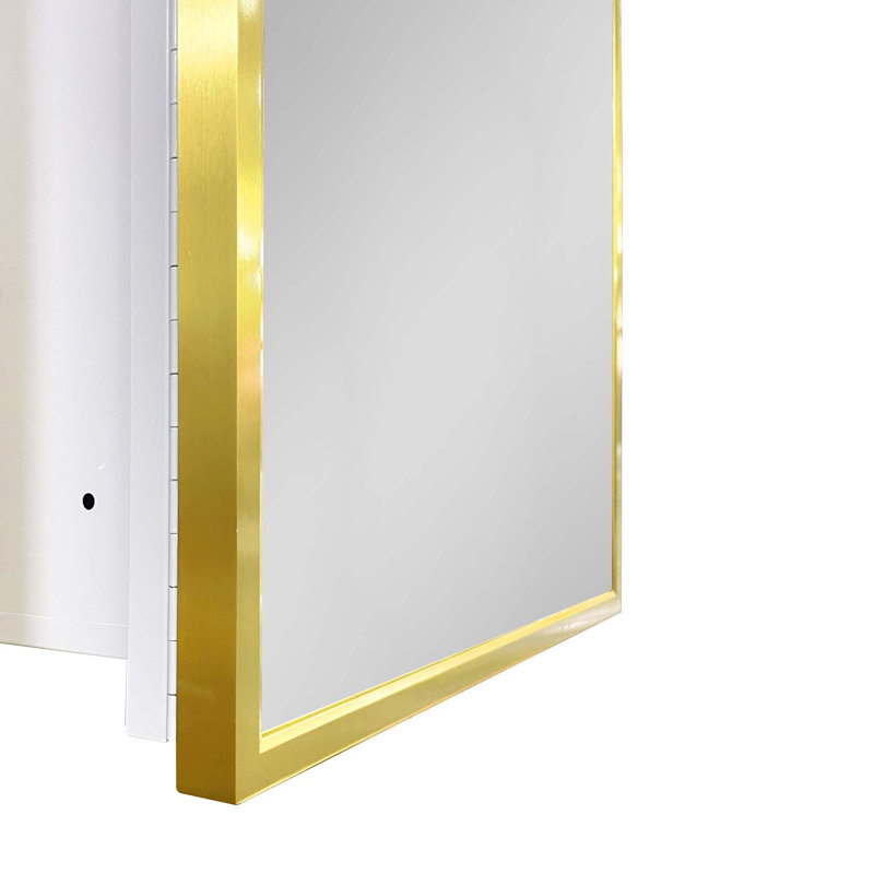 Armoire à pharmacie en forme d'arche pour salle de bain murale ou encastrée avec miroir
