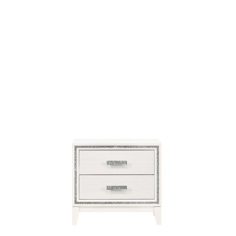 Table de chevet pour chambre à coucher en blanc chic - Rangement de tiroir spacieux et élégant pour meuble, Blanc
