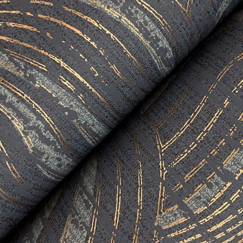 Geodes Abstract Metallic Wallpaper Double Roll, Black