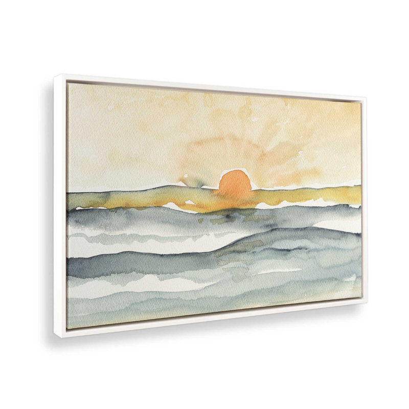 Horizon doux, H 12,75 po x l 18,75 po, Blanc opaque, Toile avec cadre