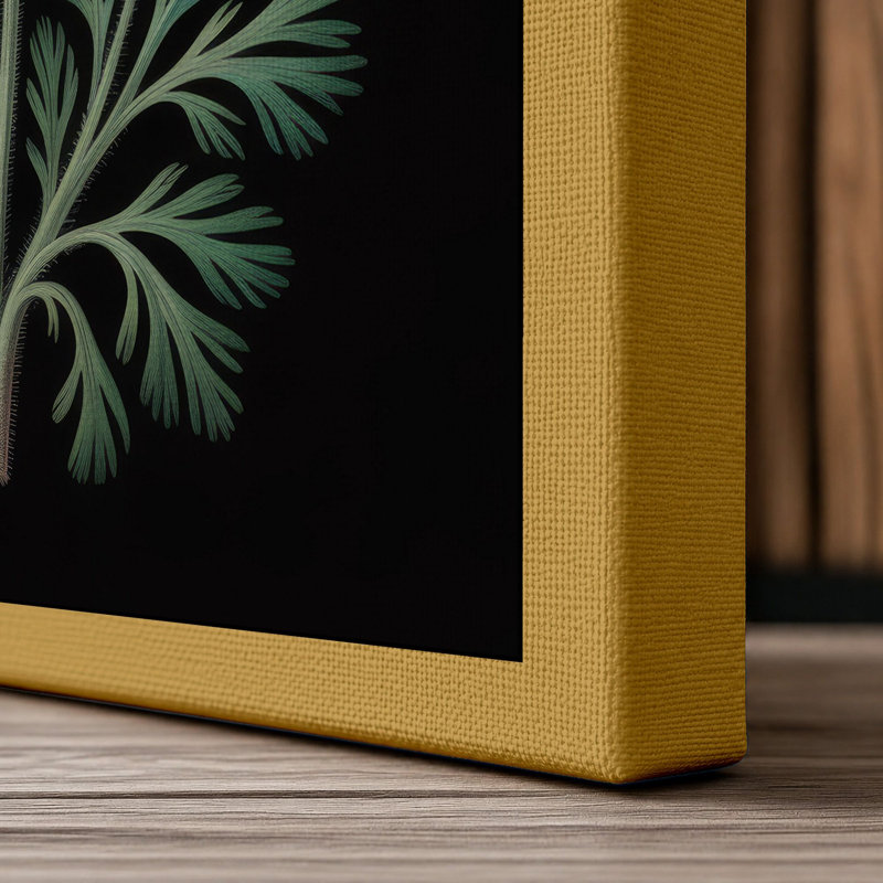 Solitary Bloom Botanical - Wrapped Canvas, 18x12 - 45.7 x 30.5 cm, Ochre Border