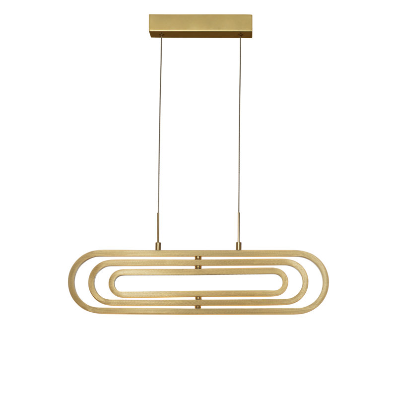 3 - Light LED Geometric Pendant, Gold