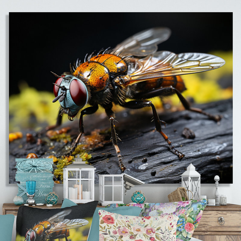Insectes, insectes, portrait, superbe, H 16 po x l 32 po x P 1 po, Toile tendue