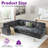 130" Wide U-Shaped Sectional Sofa With Multiple Storage Seats And 2-Seat Movable Ottoman, Gray Faux Fur-1116000390