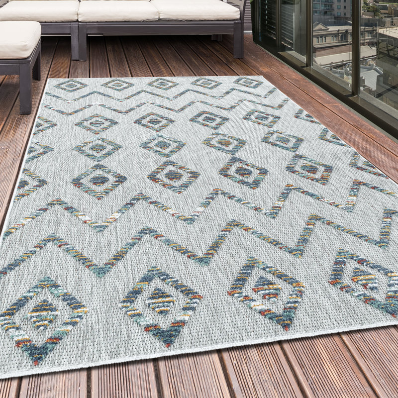 Retrospec Geometric Indoor / Outdoor Area Rug, Rectangle 200 x 290cm