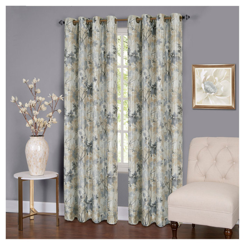 Ginger Blackout Curtain Pair, Silver, 50" x 63"