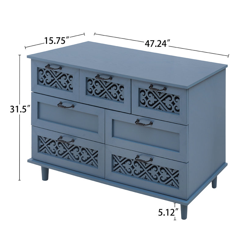 Commode décorative Rechele, Bleu