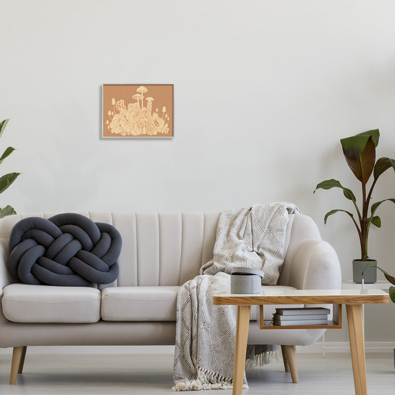 "Neutre bois de champignon beige encadré sur bois" par Ziwei Li, impression, H 11 po x l 14 po x P 1,5 po
