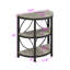 Table de bout demi-ronde à 3 niveaux, table d'appoint étroite avec structure en métal, petite table d'appoint en demi-lune pour le salon, la chambre à coucher