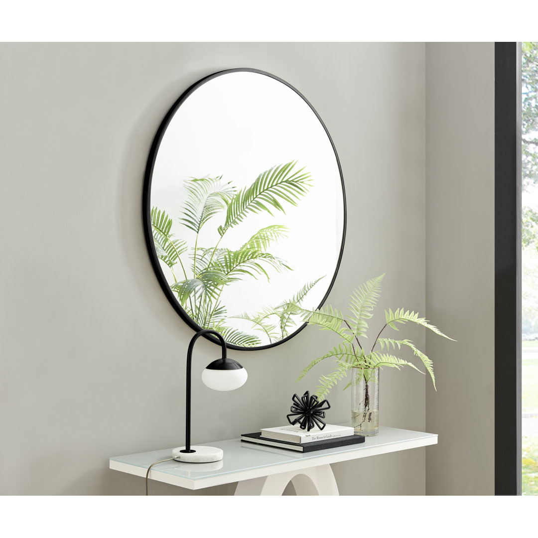 Mikell Round Metal Framed Wall Mounted Accent Mirror
