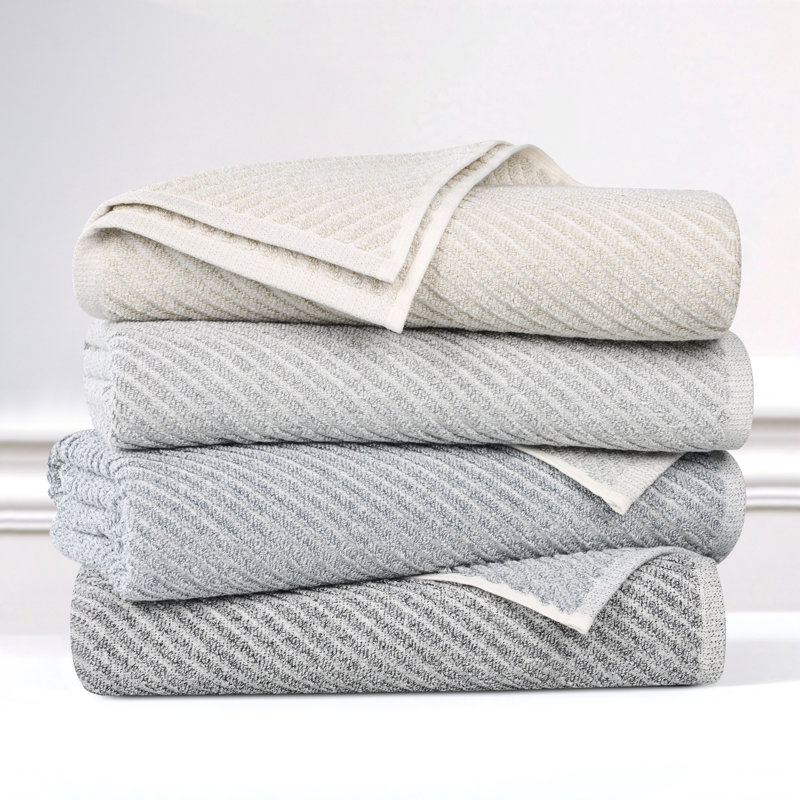 Platinum Cotton Blend Diagonal Ribbed 6 Piece Hand Towels Set