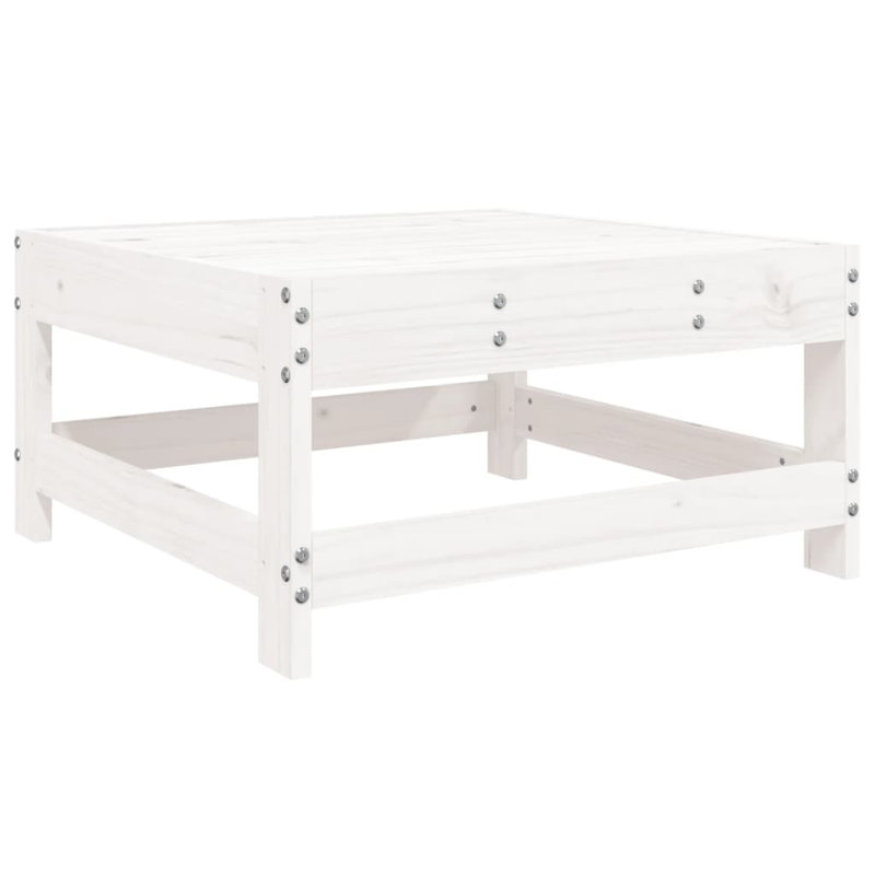 Repose-pieds de patio en bois massif Ophelia & Co., Blanc / Blanc
