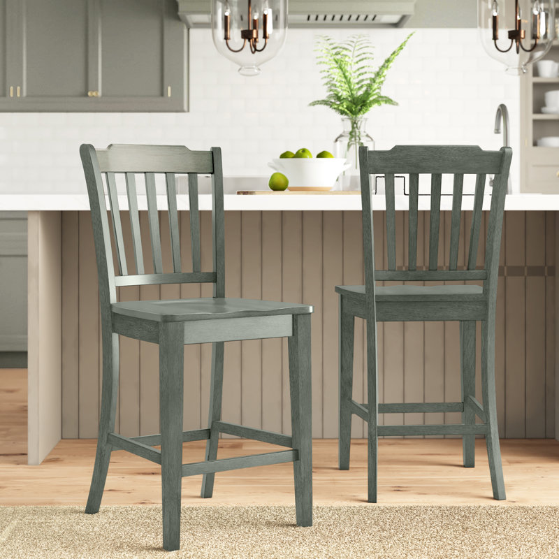 Sloan Solid Wood Counter/Bar Stool, Antique Sage, Counter Stool (24" Seat Height)