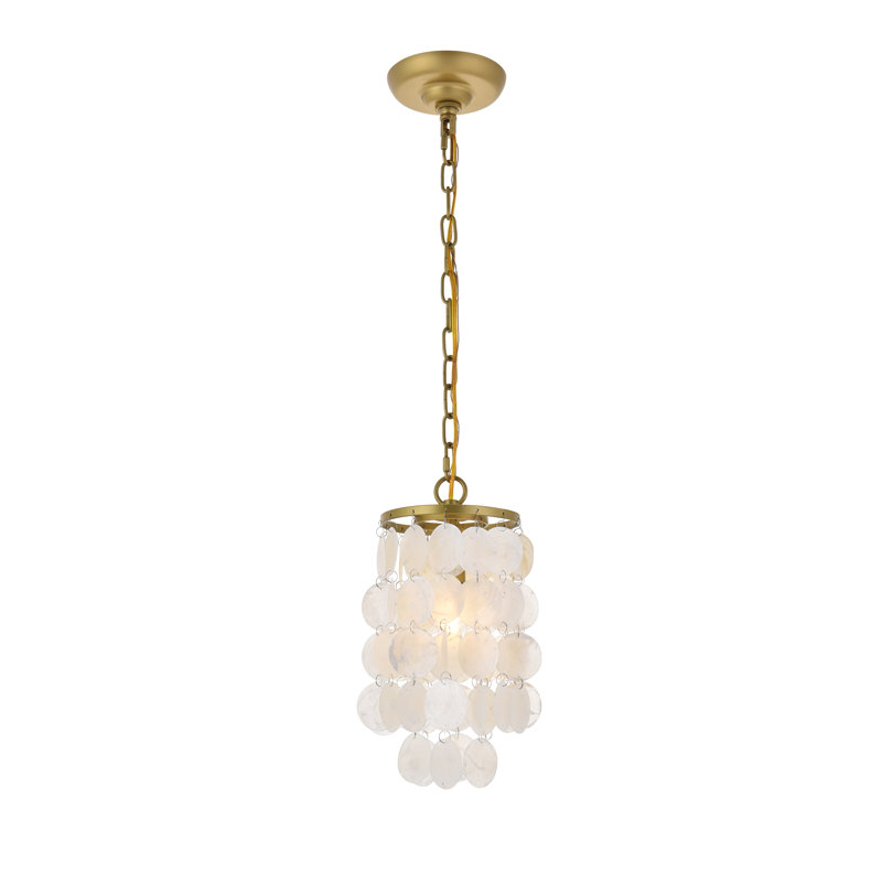 Luminaire suspendu géométrique unique à 1 lumière, Laiton