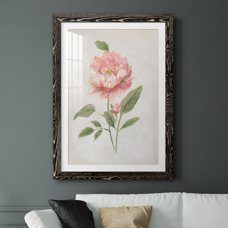 Grandiflora III - Peinture encadrée, Cadre noir, H 37,5 po x l 27,5 po x P 1,5 po